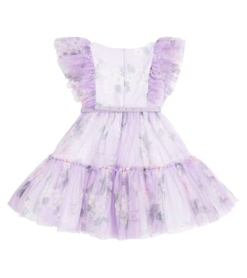 Abito in tulle con stampa floreale | Monnalisa