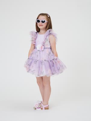Abito in tulle con stampa floreale | Monnalisa