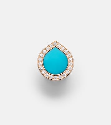 Boucle d'oreille unique Antifer en or rose 18 ct, turquoises et diamants | Repossi