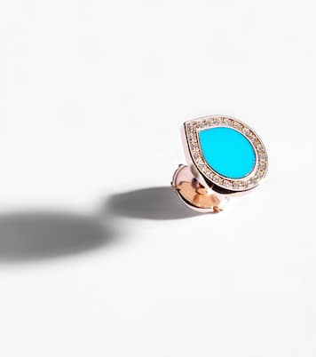 Boucle d'oreille unique Antifer en or rose 18 ct, turquoises et diamants | Repossi
