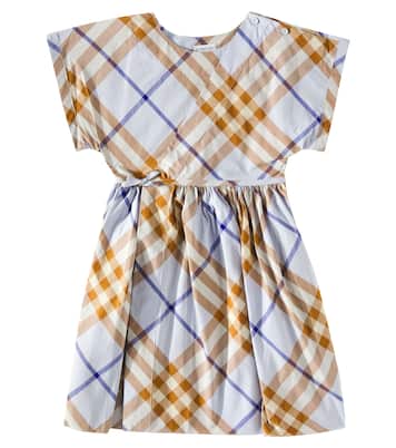 Vestido de algodón con Burberry Check | Burberry Kids