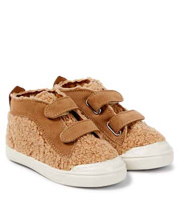 Sneakers in teddy e pelle | Il Gufo