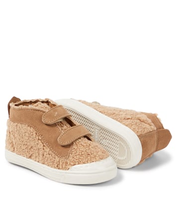 Sneakers in teddy e pelle | Il Gufo
