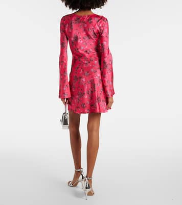 Robe en satin à fleurs | Ganni