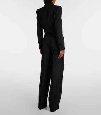 Pantaloni a gamba larga in lana e seta | Dolce&Gabbana