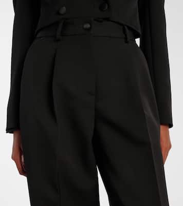 Pantaloni a gamba larga in lana e seta | Dolce&Gabbana