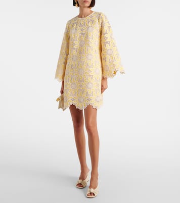 Robe en dentelle de coton à fleurs | Zimmermann