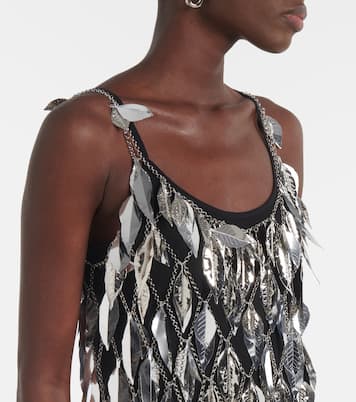 Abito corto con applicazioni metalliche | Rabanne