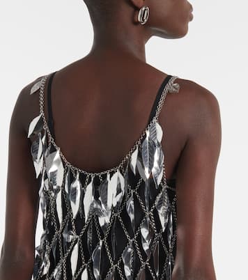 Abito corto con applicazioni metalliche | Rabanne