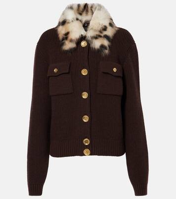 Shearling-trimmed wool and cashmere-blend cardigan | Givenchy