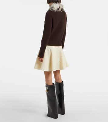 Shearling-trimmed wool and cashmere-blend cardigan | Givenchy