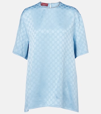 Top oversized de satén con GG | Gucci