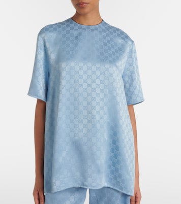 Top oversized de satén con GG | Gucci