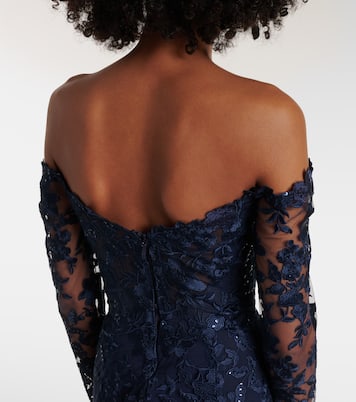 Bestickte Robe aus Tüll | Monique Lhuillier