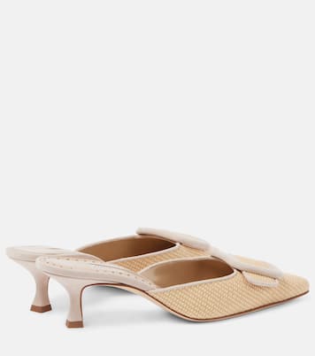 Mules Maysale 50 en raphia | Manolo Blahnik