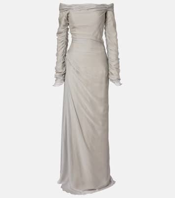 Off-Shoulder-Robe aus Seide | Marmar Halim
