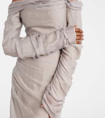 Off-Shoulder-Robe aus Seide | Marmar Halim