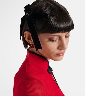 Barrette à cheveux VLogo en velours | Valentino