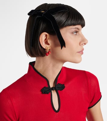 Barrette à cheveux VLogo en velours | Valentino
