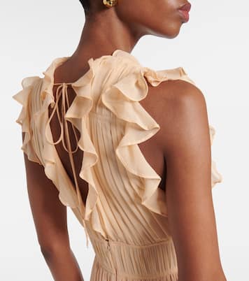 Abito lungo Florella in seta con ruches | Ulla Johnson