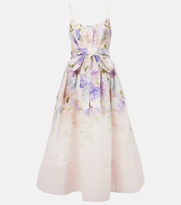Robe Dawning en lin et soie à fleurs | Zimmermann