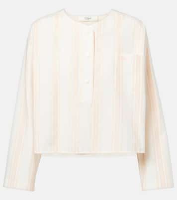 Top raccourci rayé en coton | Chloé