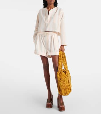 Top raccourci rayé en coton | Chloé