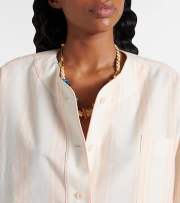 Top raccourci rayé en coton | Chloé