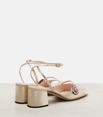 Daisy Jewel 55 metallic leather sandals | Valentino Garavani