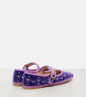 Verzierte Mary-Jane-Ballerinas Endouce aus Samt | Valentino Garavani