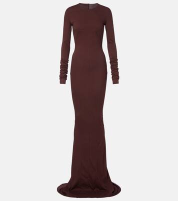 Vestido largo DRKSHDW Simple Edfu de jersey de algodón | Rick Owens