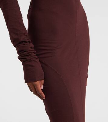 Vestido largo DRKSHDW Simple Edfu de jersey de algodón | Rick Owens
