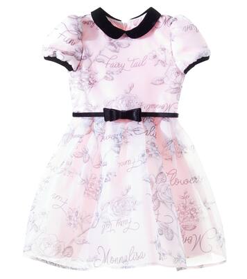 Bow-detail floral tulle dress | Monnalisa