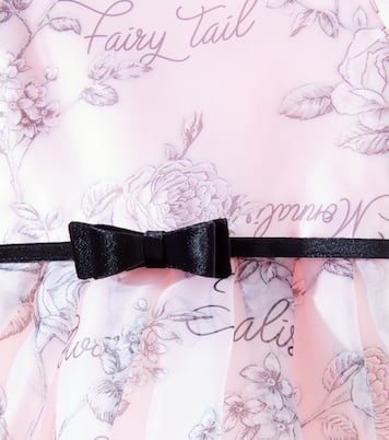 Bow-detail floral tulle dress | Monnalisa