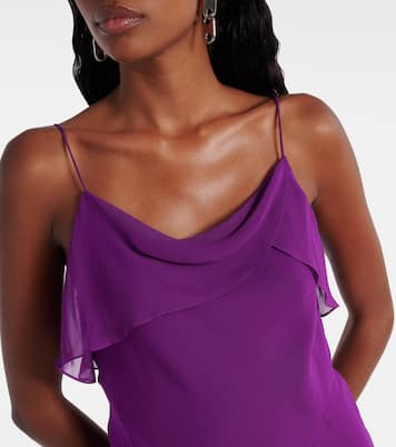 Draped sheer silk georgette minidress | Acne Studios