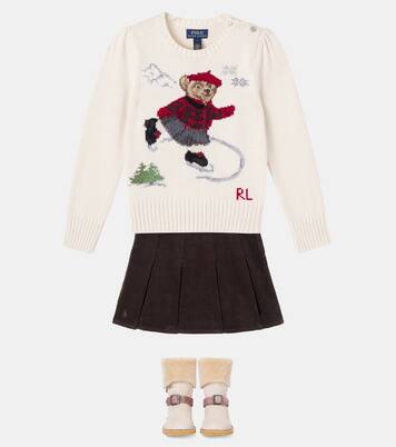 Pleated cotton corduroy skirt | Polo Ralph Lauren Kids