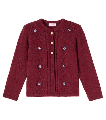 Denali cable-knit wool-blend cardigan | La Coqueta