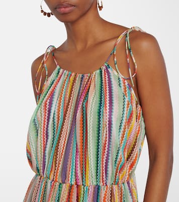 Zigzag cotton and silk maxi dress | Missoni