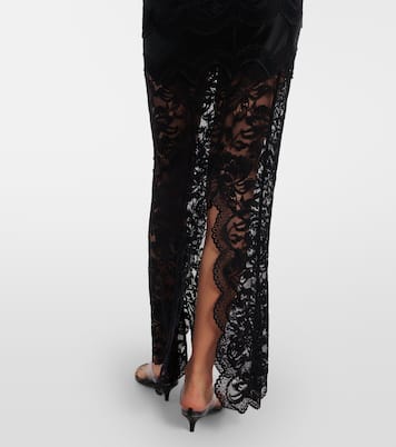 Maxikleid aus Jersey mit Spitze | Rabanne