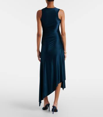 褶饰不对称针织中长连衣裙 | Victoria Beckham