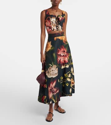 Floral linen crop top | Agua by Agua Bendita