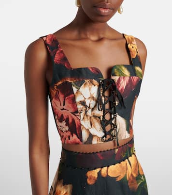 Floral linen crop top | Agua by Agua Bendita