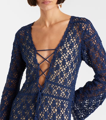 Abito corto Bianca in crochet di cotone | Anna Kosturova