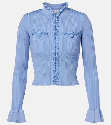 Beaded ribbed-knit cardigan | Self-Portrait