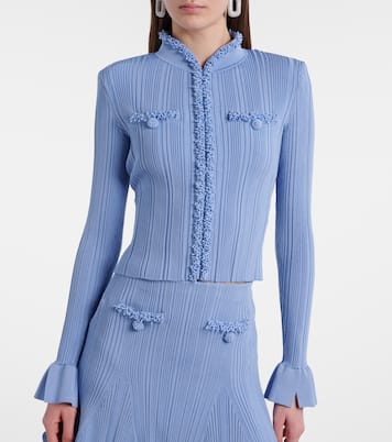 Beaded ribbed-knit cardigan | Self-Portrait