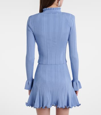 Beaded ribbed-knit cardigan | Self-Portrait