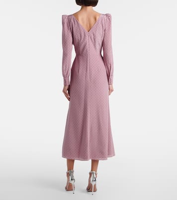 Polka-dot ruffled silk midi dress | Alessandra Rich