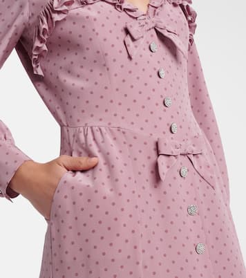 Polka-dot ruffled silk midi dress | Alessandra Rich