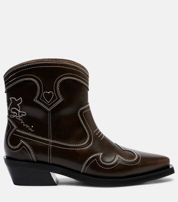 Embroidered cowboy boots | Ganni