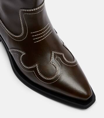 Embroidered cowboy boots | Ganni